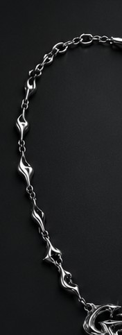 Liquid Chrome necklace, full length